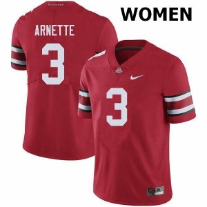 NCAA Ohio State Buckeyes Women's #3 Damon Arnette Red Nike Football College Jersey XTM8645TR